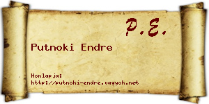 Putnoki Endre névjegykártya
